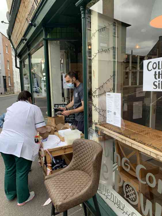 Take-away service at the Community Waffle House in Axminster