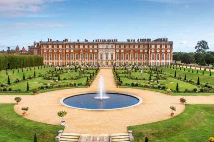 Hampton Court Palace featured in the period drama's scenes involving Queen Charlotte