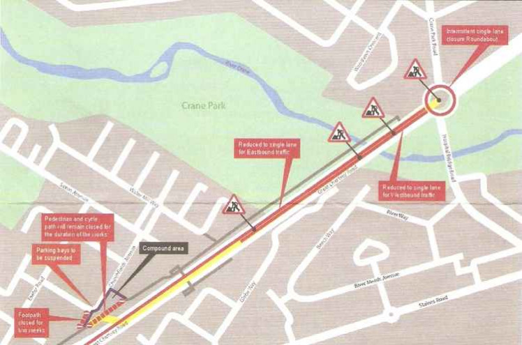 Map of A316 works