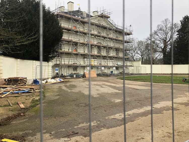 Marble Hill House has had its first coat of paint