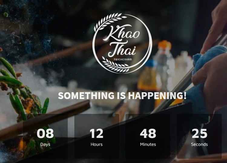 Countdown to opening on the Khao Thai website