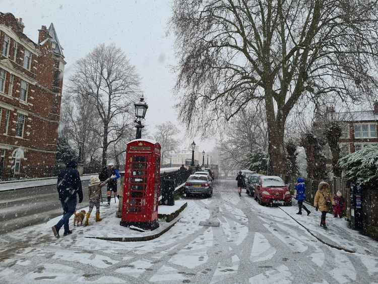 The phone box in the snow