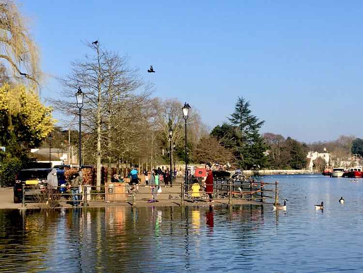 A very wet Twickenham Riverside