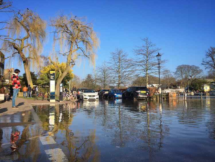 A very wet Twickenham Riverside