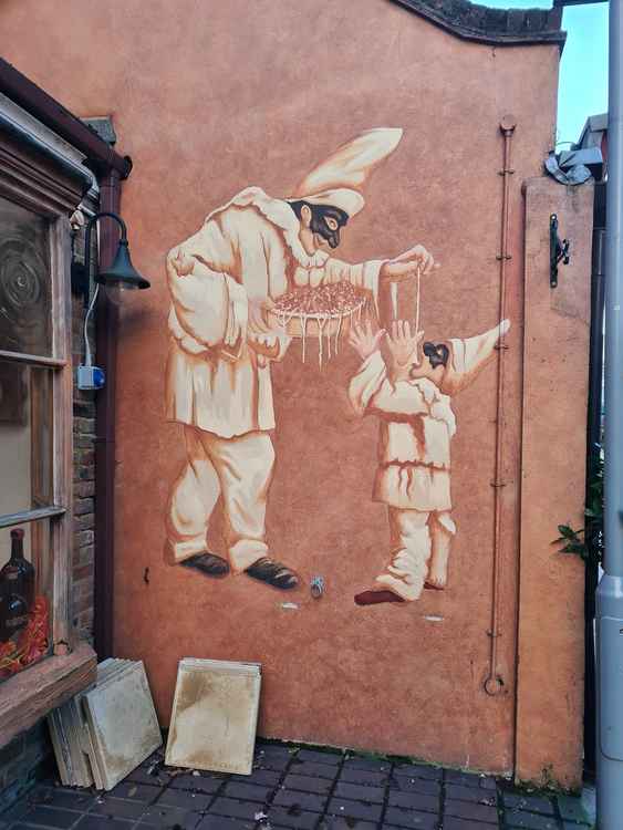 Wall art for Osteria Pulcinella