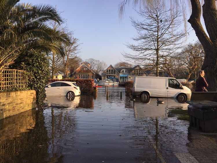 Twickenham Riverside at high tide by Ruth Wadey