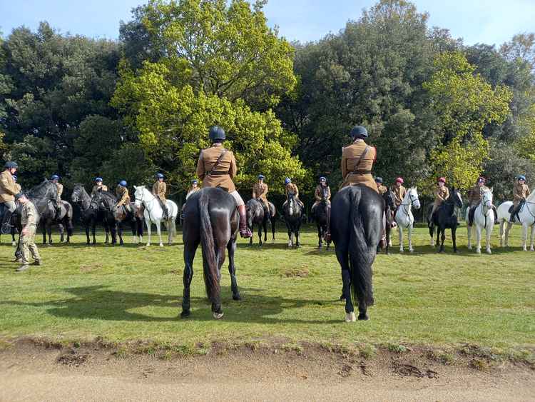 The Household Cavalry Mounted Regiment visited Bushy Park this morning