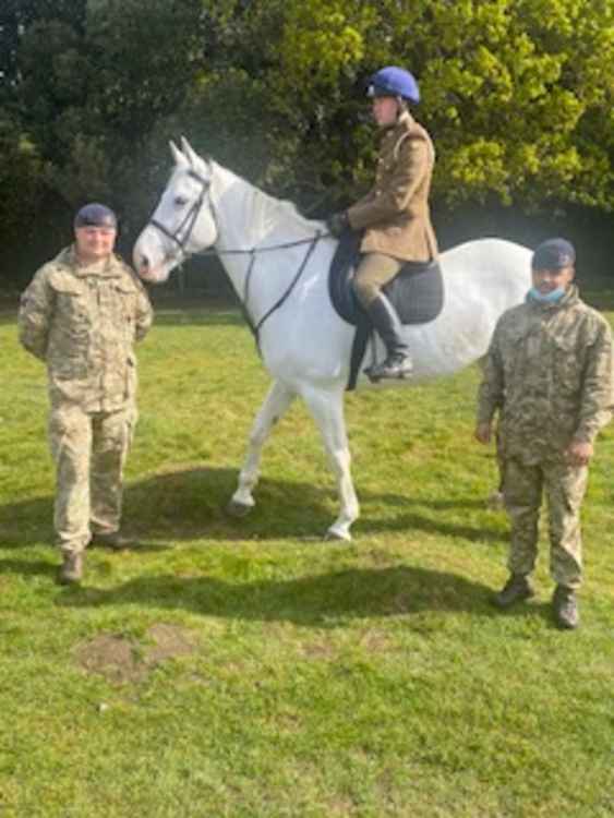 Otto the horse, with Blues and Royals soldiers