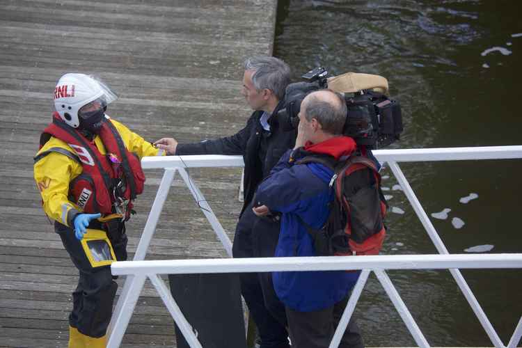 National TV crews reported on yesterday's events (Image: Sarah Cox)