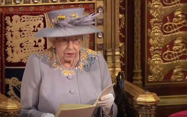 Still from The Queen's Speech at the State Opening of Parliament today