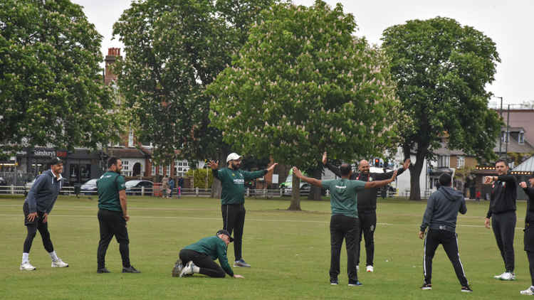 Warming up before the match