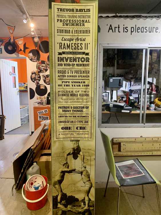 Inventor and underwater escapologist Trevor Baylis exhibit, as museum is prepared for reopening