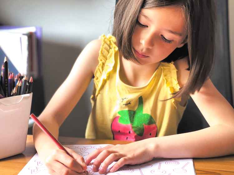 Darren's daughter Lily enjoying some relaxing colouring in