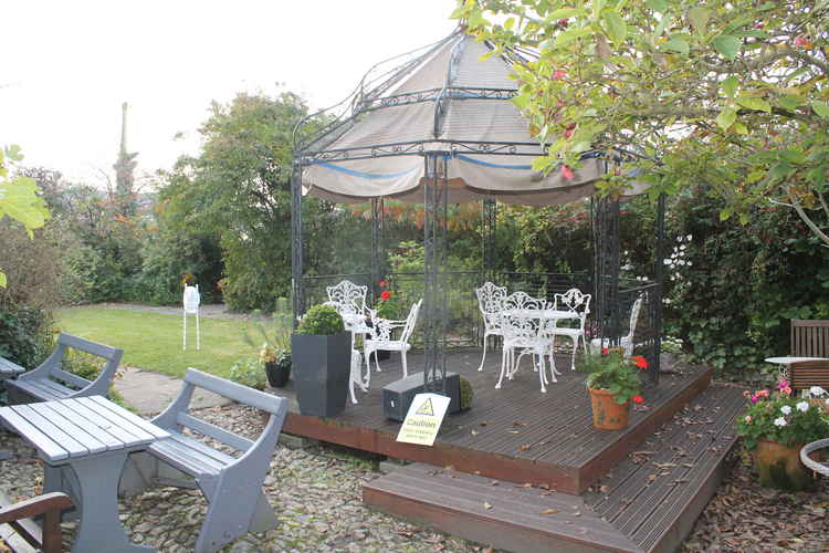 Axminster Arts Café boasts one of very few outside eating areas in the town centre