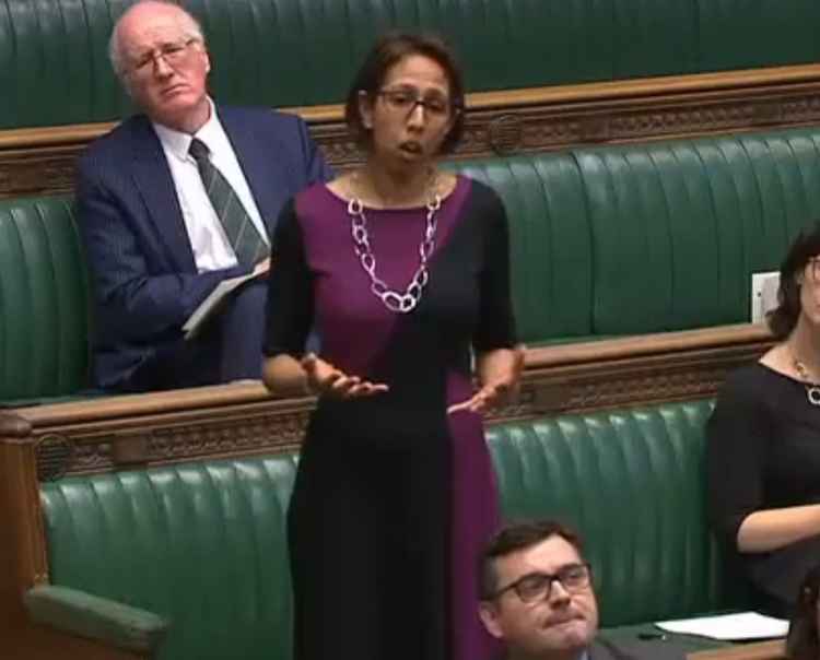 Munira speaking in Parliament earlier this year (Image: Munira Wilson)