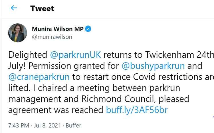 Munira  Wilson MP helped return