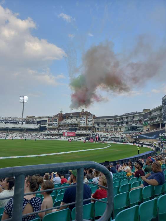 Fireworks before the first ever match of The Hundred at The Oval on Wednesday (Image: Jessica Broadbent)