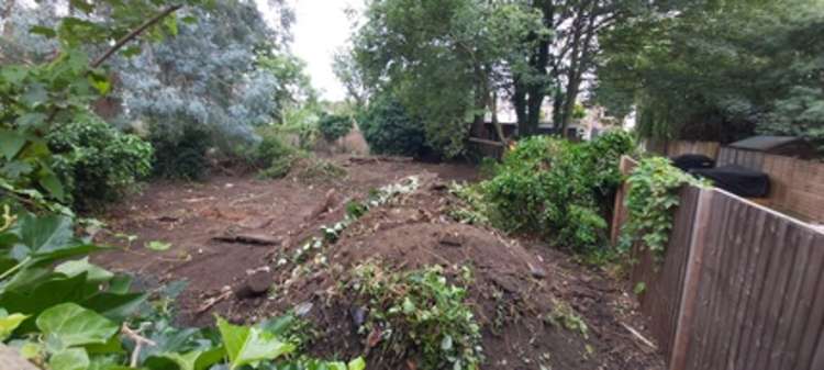 The site after the shrubbery had been ripped out (Image: Howard Roberts, FOTG Environment Officer)
