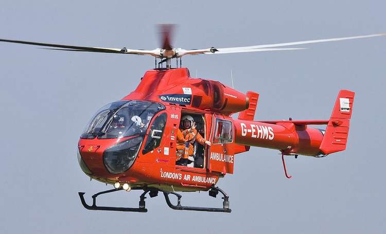 London Air Ambulance was seen at Marble Hill House yesterday