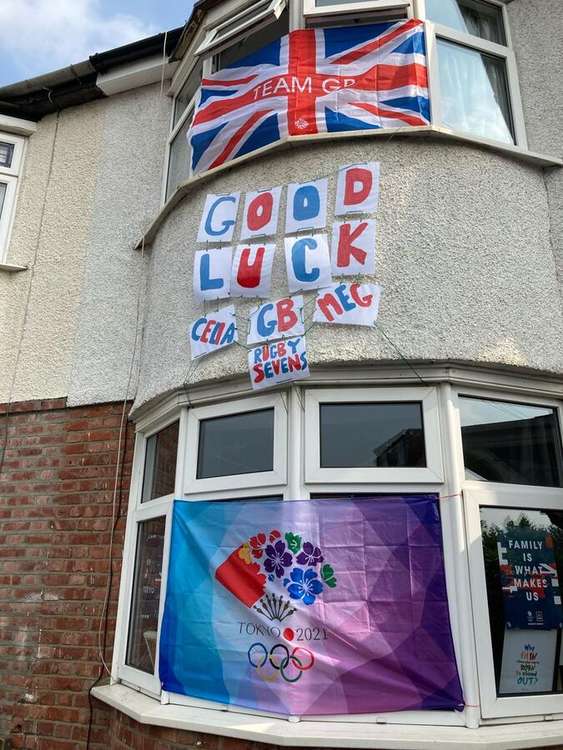 Quansah family home wishing Team GB well – Credit Clare Quansah.