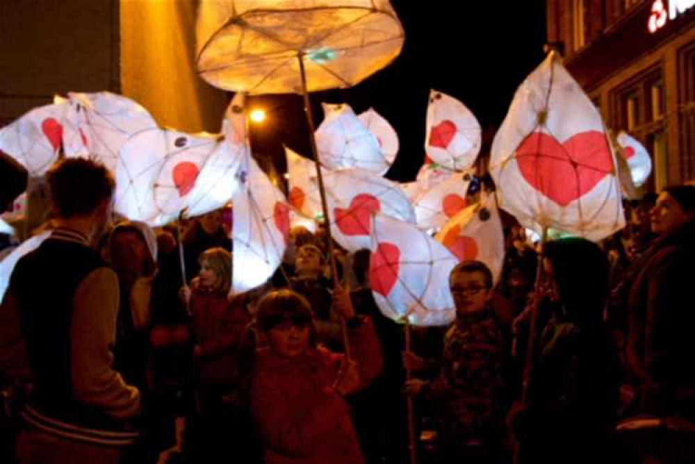 The lantern parade organised by Light Up Axminster in November 2029