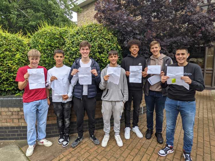 Year 11s pick up their results this morning (Image: Orleans Park School)