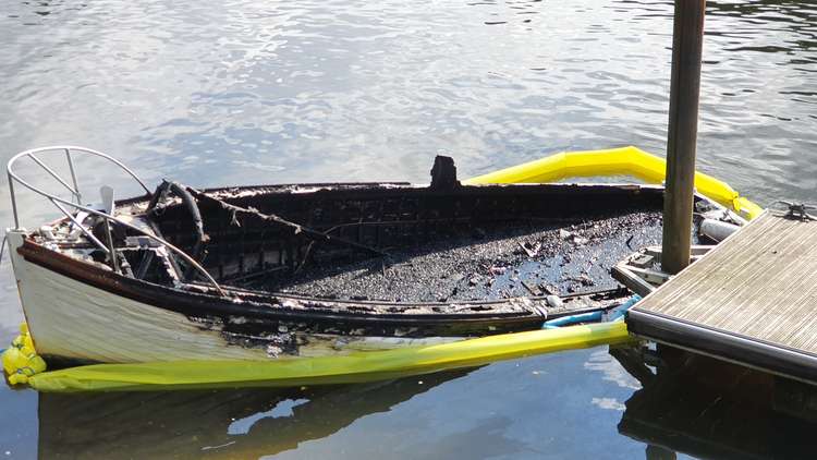 The boat after the fire