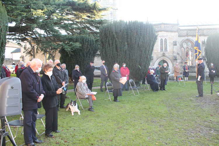 Members of the public who attended the Remembrance Service observing social distancing rules
