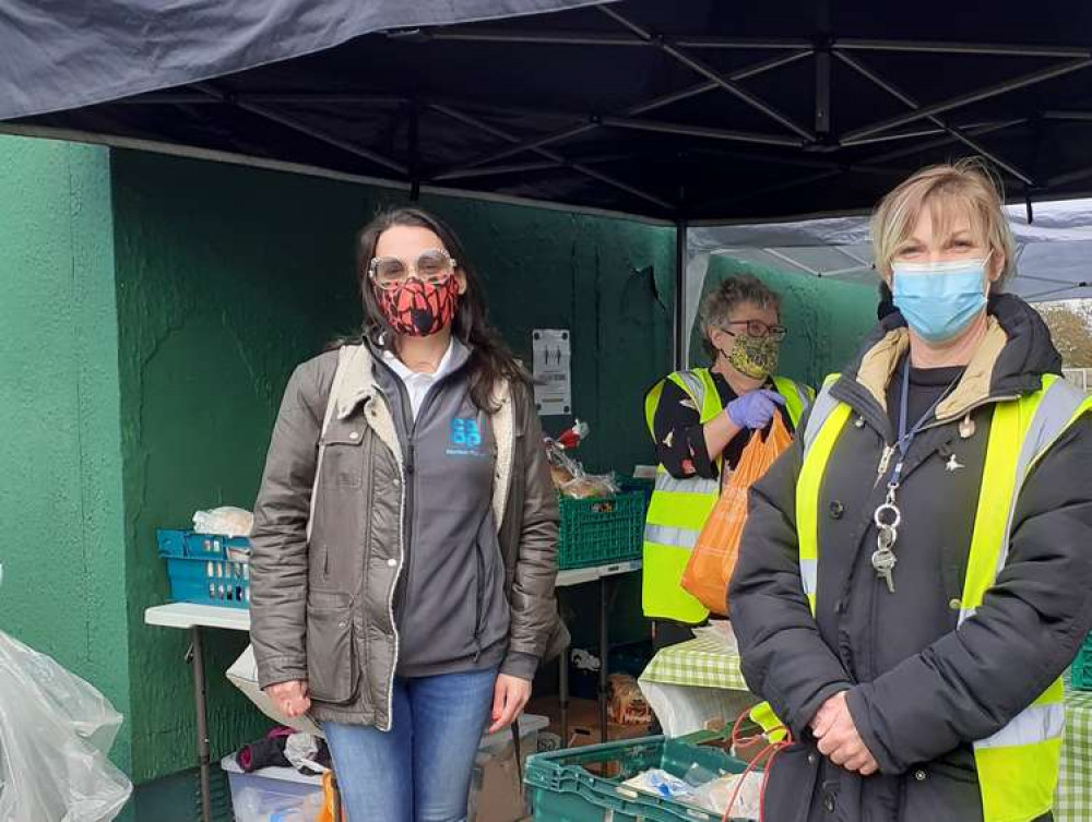 Maria Nastri (left) is Twickenham's Co-op member pioneer. She is pictured here at the Food for Thought stall in Heathfield (Image: Maria Nastri).