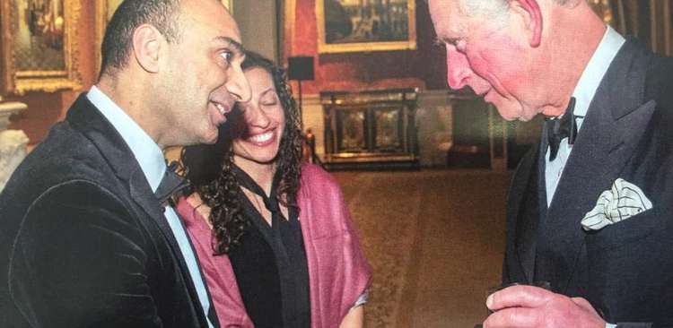 Aatif Hassan meets Prince Charles at Buckingham Palace. Credit: Dukes Education.