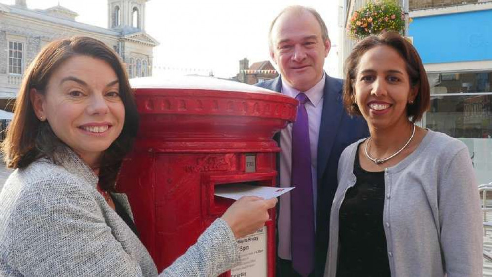 Twickenham MP Munira Wilson (right) plus Richmond Park MP Sarah Olney (left) and Kingston and Surbiton MP Ed Davey (centre) have teamed up (Image: Liberal Democrats).