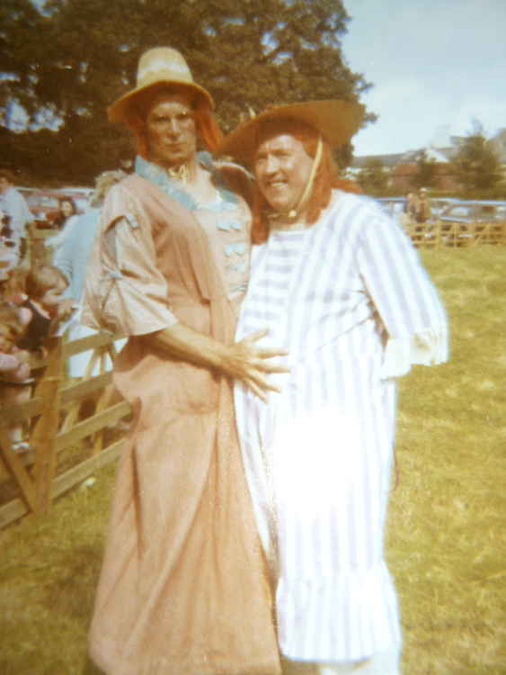 Frank Rowe and Tim Moulding, who both served in the RAF in World War Two, in fancy dress (occasion unknown)