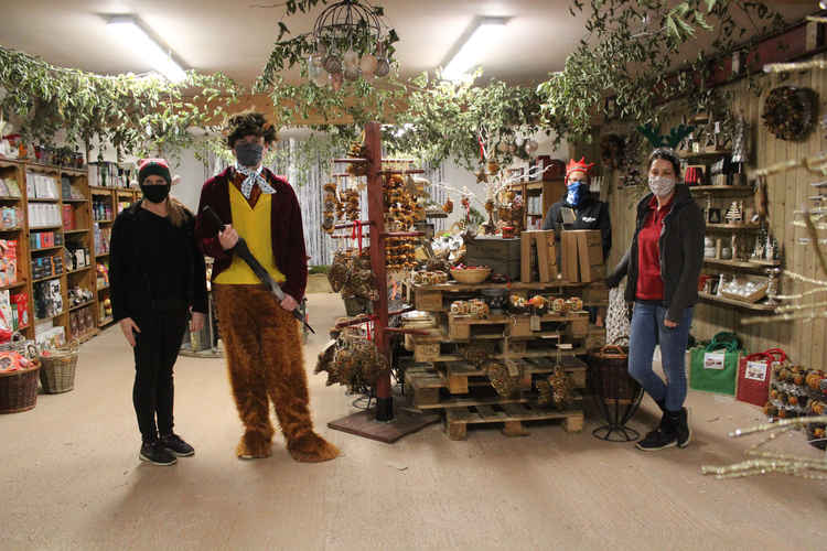 Shop manager Olivia Miller and staff at Millers Farm Shop in the Christmas Room