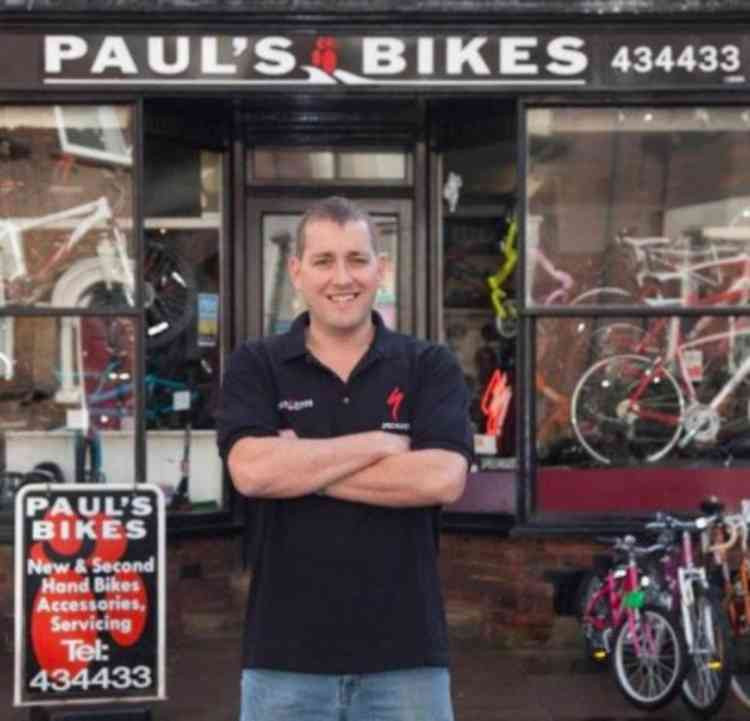 The well-known Paul Bullen, owner of Hitchin cycle shop Paul's Bikes. CREDIT: Paul's Bikes Facebook Page