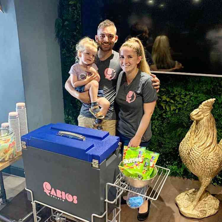 Fabio Vincenti with wife Hannah and their two-year-old daughter