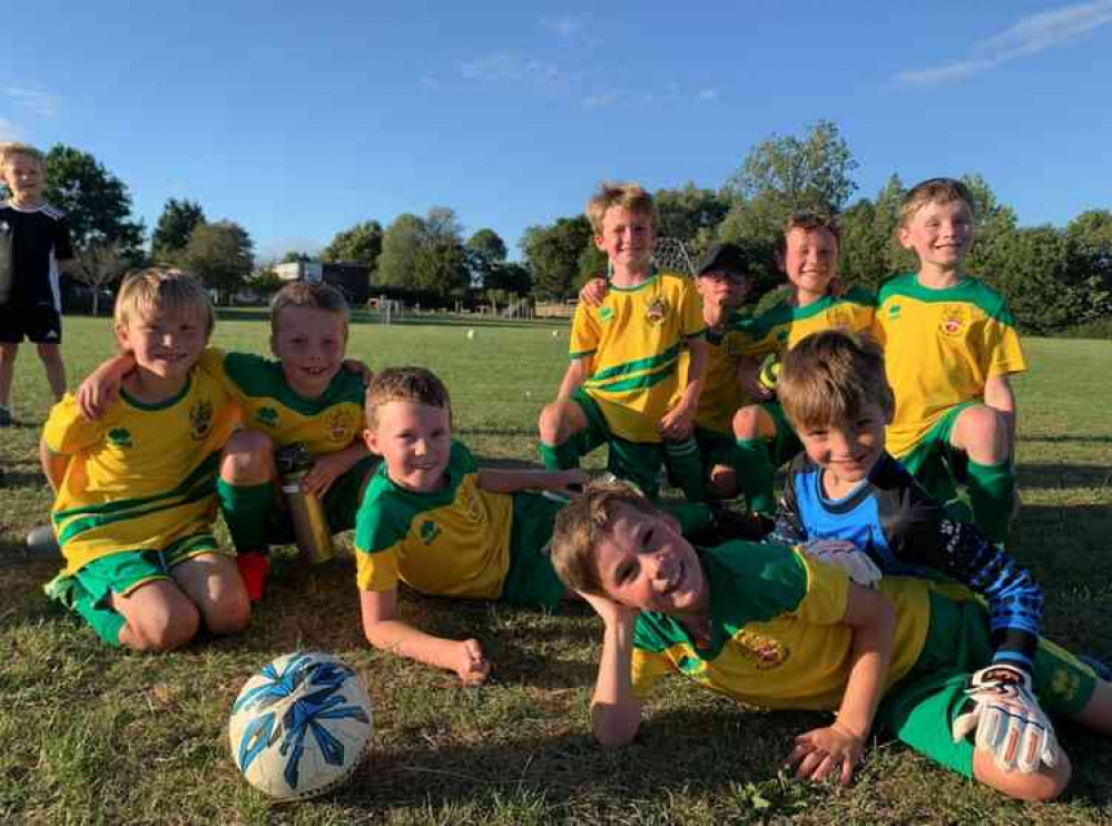 The mighty Warriors! Hitchin Town Youth U9s side played their first match for four months over the weekend. CREDIT: Hitchin Town Youth