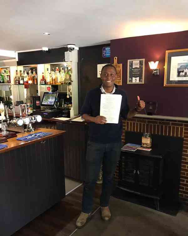 Hitchin and Harpenden MP Bim Afolami at the Cricketers of Redbourn Pub, which took part in the Eat Out to Help Out scheme.