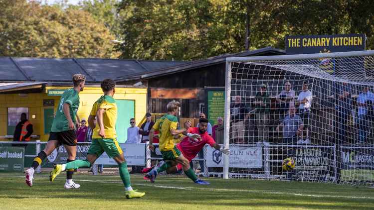 Joy at Top Field as Hitchin Town hammer Alvechurch on Saturday. CREDIT: PETER ELSE