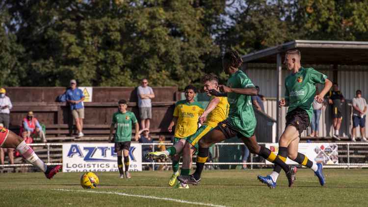 Joy at Top Field as Hitchin Town hammer Alvechurch on Saturday. CREDIT: PETER ELSE