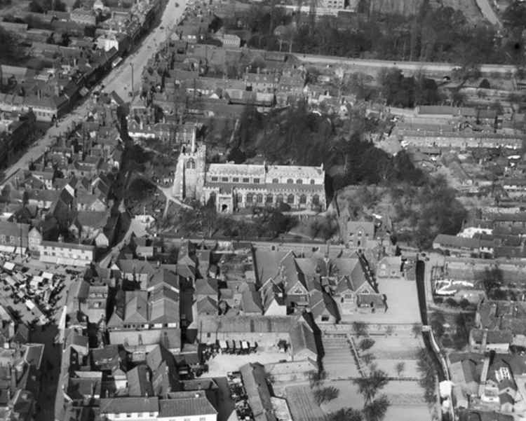 St Mary's Church from above taken in 1924. CREDIT: Britain from Above website