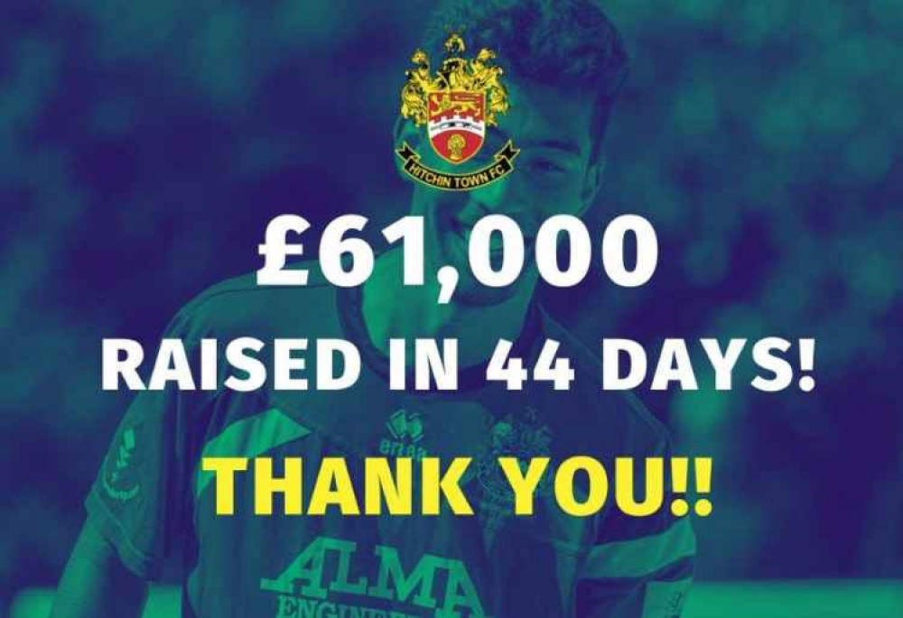 'Amazing!' Hitchin Town crowdfunding raises £61k in only 44 days