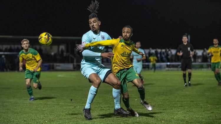 Hitchin Town 0-2 Royston Town: Canaries lose north Herts derby on Monday evening. CREDIT: PETER ELSE