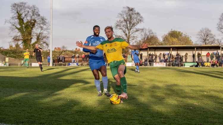 Hitchin Town 3-1 Herne Bay: Canaries progress in FA Trophy after hard-fought Top Field clash. PICTURE CREDIT: PETER ELSE