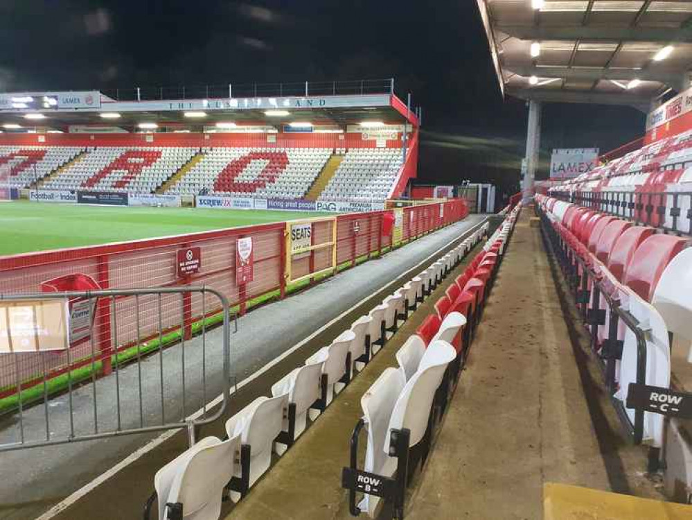 Tier 2: Stevenage gear up for 'partial return' of spectators. CREDIT: @laythy29