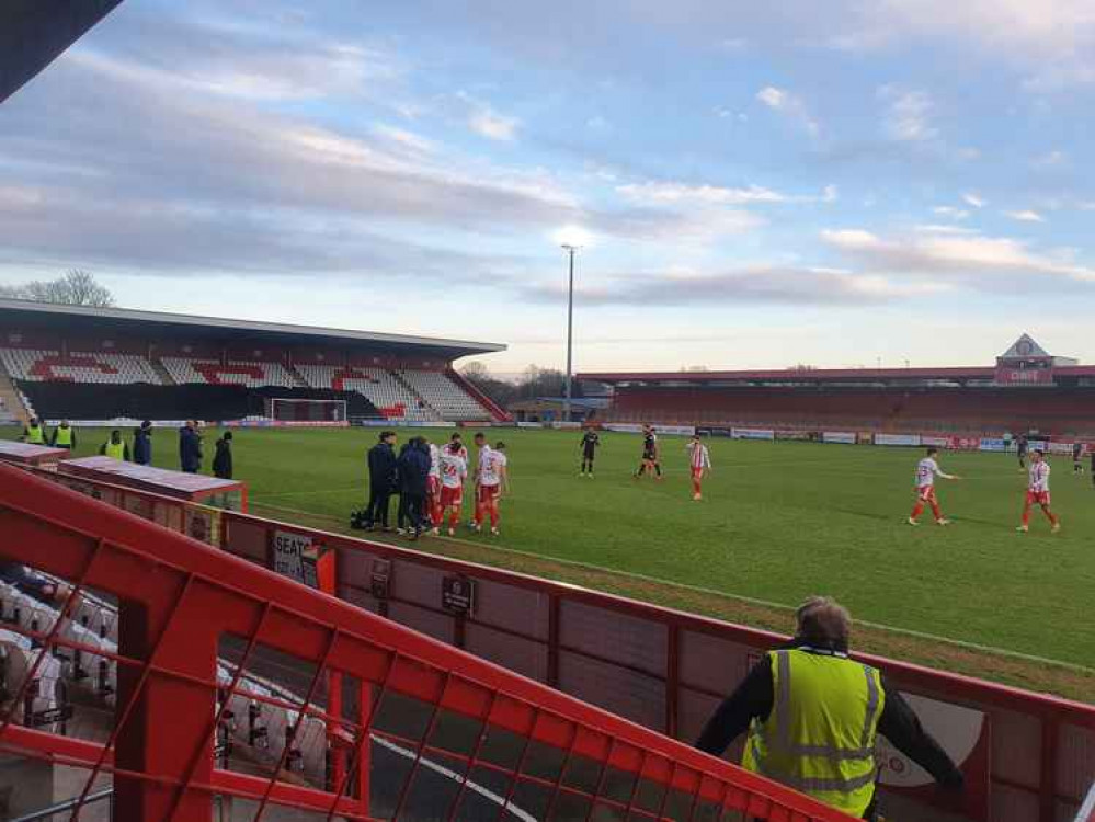 Stevenage 3-1 Scunthorpe United: Charlie Carter brace and Aramide Oteh strike seal crucial victory for Boro. CREDIT: @laythy29