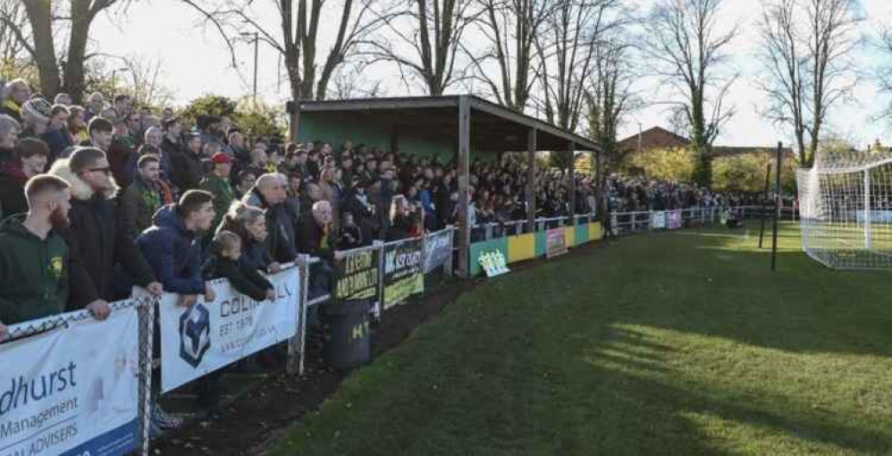 Hitchin Town fixtures officially cancelled until March - at the earliest. PICTURE: A packed Top Field in happier days before the pandemic took hold