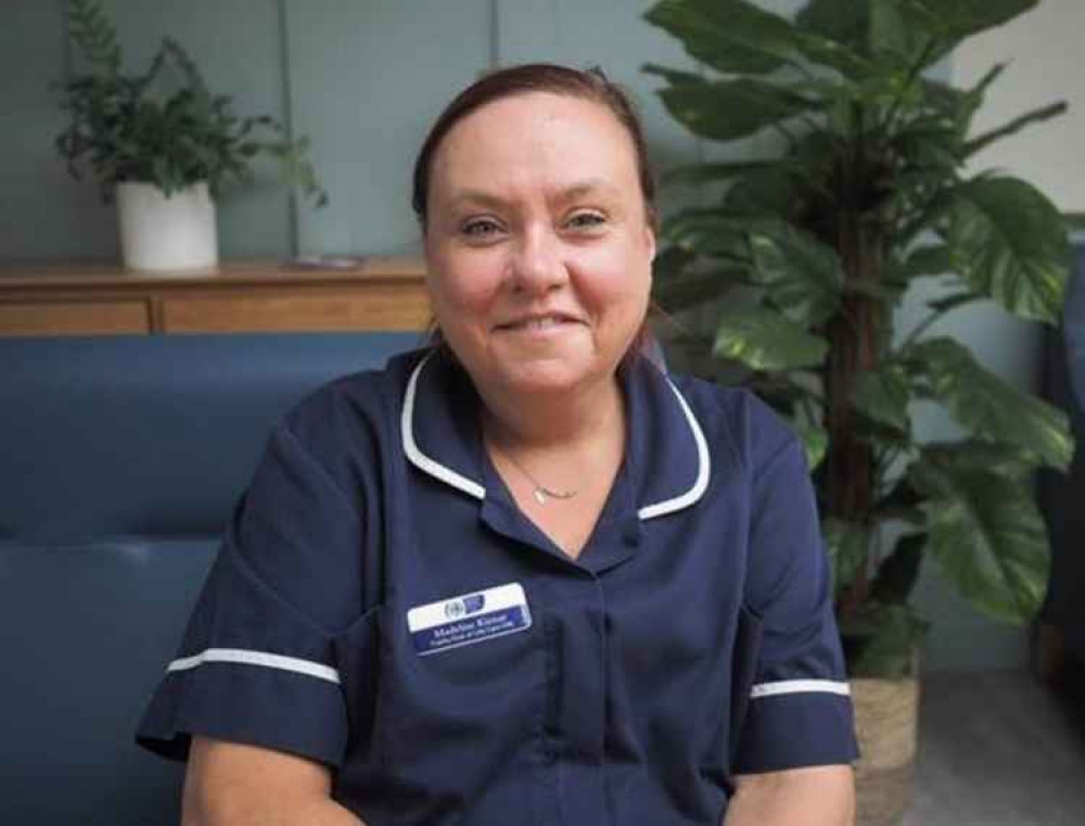 Garden House Hospice nurse speaks after administering Covid vaccine at a Hitchin care home. PICTURE: Maddie Kinnar