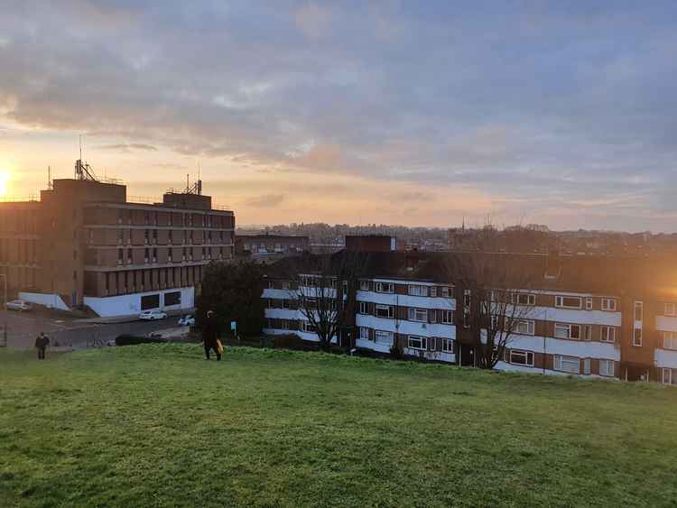 PICTURE: The view from the top of Windmill Hill looking down onto Hitchin town centre