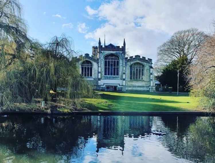 Three places to visit in Hitchin during your daily lockdown walk. PICTURE: St Mary's Church. CREDIT: @HitchinNubNews