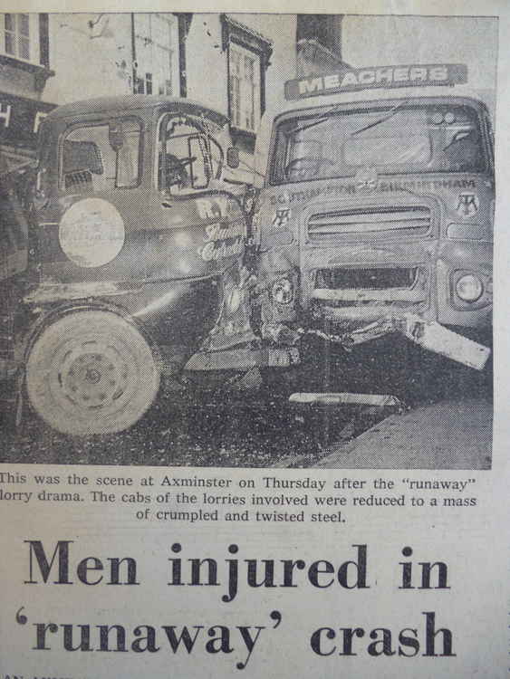 The runaway lorry crash in Axminster Town centre.